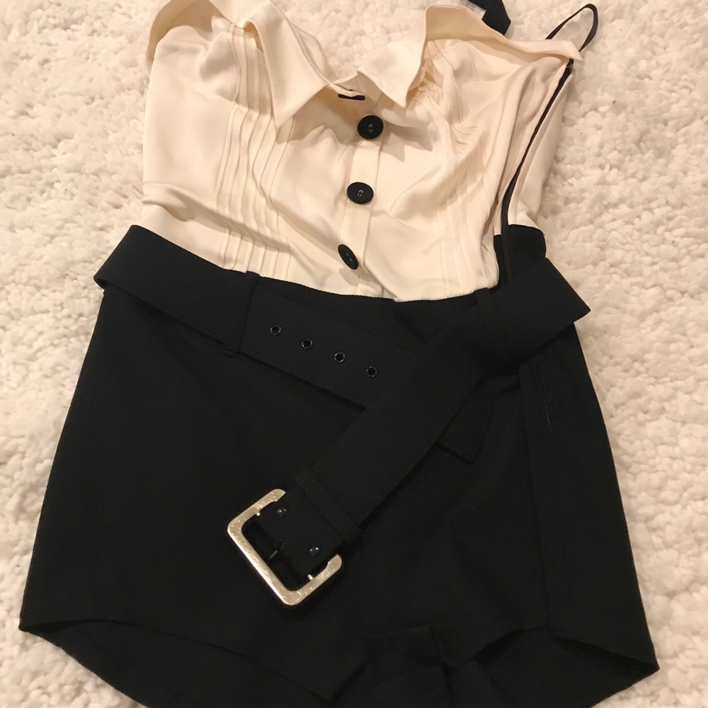 BEBE tuxedo one piece w/ belt!